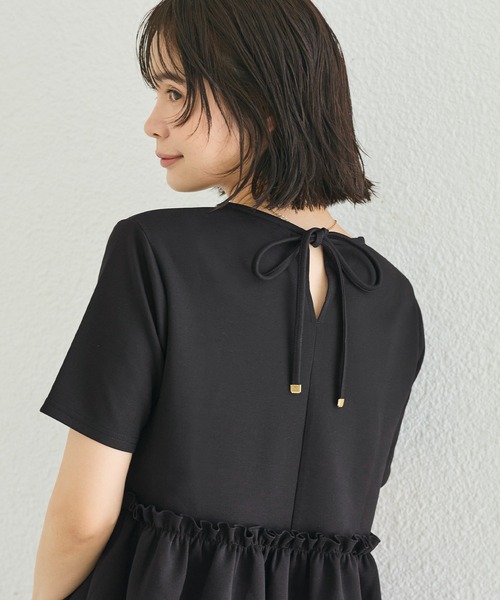 coca(coca)(コカ)の「\速乾/ライトソフトスウェットウエストギャザー切替トップス(Tシャツ/カットソー・レディース・ブラック/アイボリー・S/M/L)」の8枚目の写真