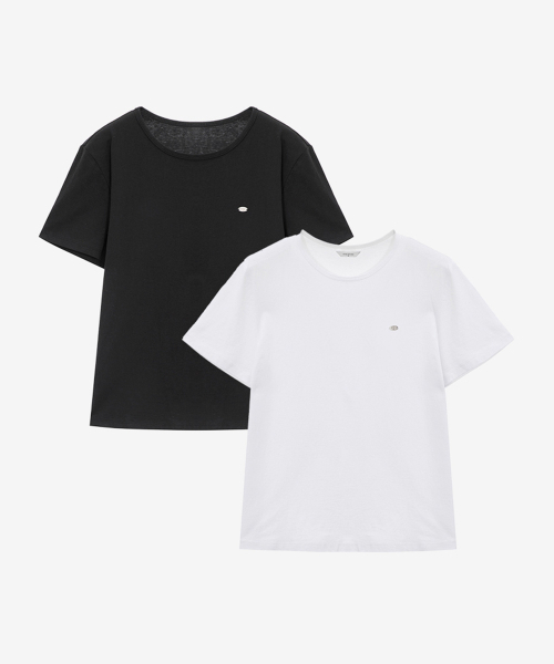 MIND BRIDGE WOMEN（マインドブリッジウーマン）の「[W][2PACK]ラウンドネックTシャツパッケージ - 3カラー（Tシャツ/カットソー・レディース・ブラックミックス/ホワイト×ブラック/ホワイト系その他・55/66）」の6枚目の写真