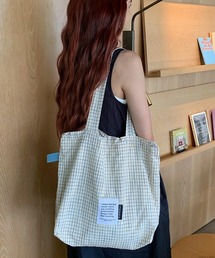 Mignonjour/チェック柄巾着トートバッグ M2952