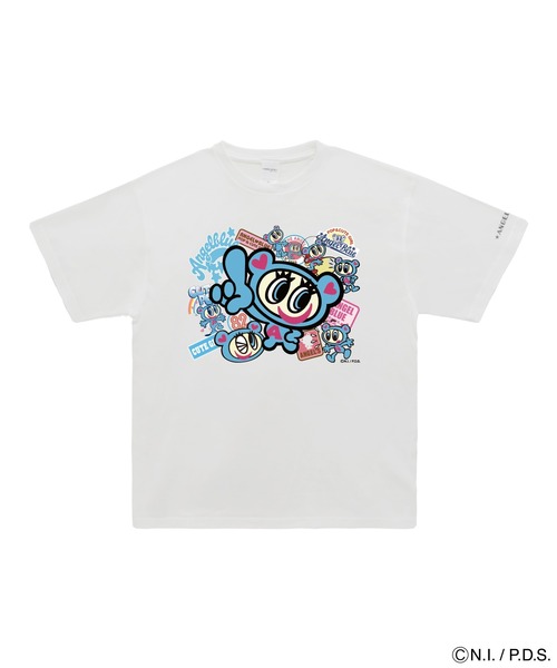 ANGEL BLUE（エンジェルブルー）の「エンジェルブルー Tシャツ ステッカーコラージュ（Tシャツ/カットソー・レディース・ブルー系/ホワイト系/ブラック系・S/XS/L/M）」の9枚目の写真