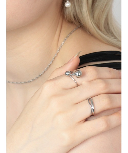 Bilan(ビラン)の「【BILAN】(金属アレルギー軽減)Slim Nuance Curve Ring/スリムニュアンスカーブリング(リング・レディース・シルバー・FREE)」の2枚目の写真