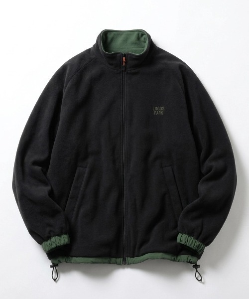 LOGOS（ロゴス）の「2026AW LOGOS/ロゴス ナイロン 撥水 裏配色フリース 2WAY リバーシブル スタンドブルゾン レディース メンズ ジャケット（ブルゾン・メンズ・グリーン/ブラック/ベージュ・M/L/LL）」の9枚目の写真