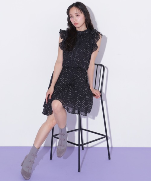 JILL by JILL STUART(ジルバイジルスチュアート)の「ドットプリーツミニワンピース(ワンピース・レディース・ブラック系その他/ホワイト系その他・FREE)」の21枚目の写真
