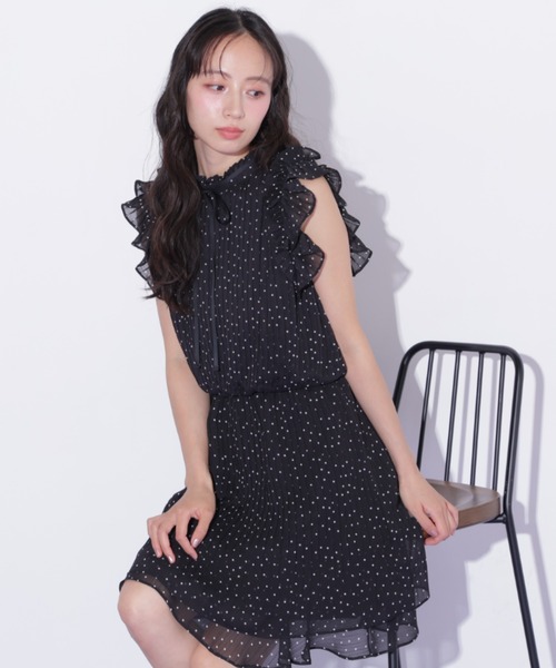 JILL by JILL STUART(ジルバイジルスチュアート)の「ドットプリーツミニワンピース(ワンピース・レディース・ブラック系その他/ホワイト系その他・FREE)」の17枚目の写真