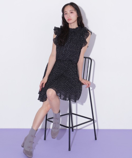 JILL by JILL STUART(ジルバイジルスチュアート)の「ドットプリーツミニワンピース(ワンピース・レディース・ブラック系その他/ホワイト系その他・FREE)」の19枚目の写真