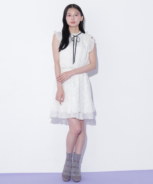 JILL by JILL STUART(ジルバイジルスチュアート)の「ドットプリーツミニワンピース(ワンピース・レディース・ブラック系その他/ホワイト系その他・FREE)」の14枚目の写真