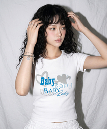 BABY ボートネックスリム半袖Tシャツ [ホワイト]