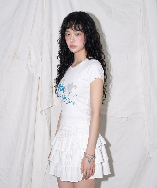 THE GREEN LAB（ザグリーンラボ）の「BABY ボートネックスリム半袖Tシャツ [ホワイト]（Tシャツ/カットソー・レディース・その他・FREE）」の5枚目の写真