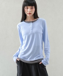 ヘンリーネックレイヤードライクロンT