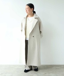 super100 Wool semi double cocoon coat