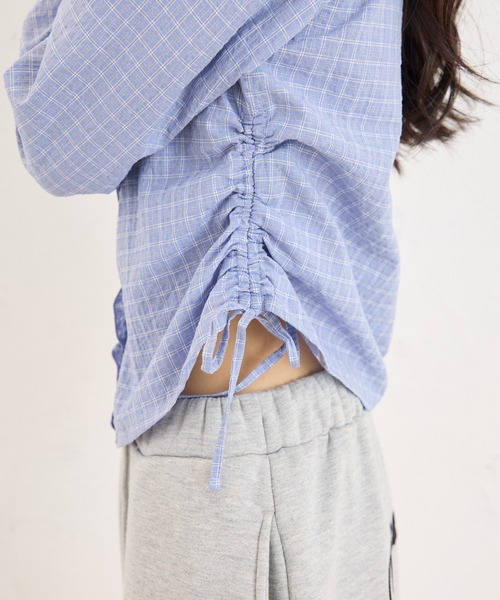 FCMM(エフシーエムエム)の「CHECK BLOUSE LS / チェックブラウスLS(シャツ/ブラウス・レディース・その他/ネイビー/ブルー・SMALL/MEDIUM)」の7枚目の写真
