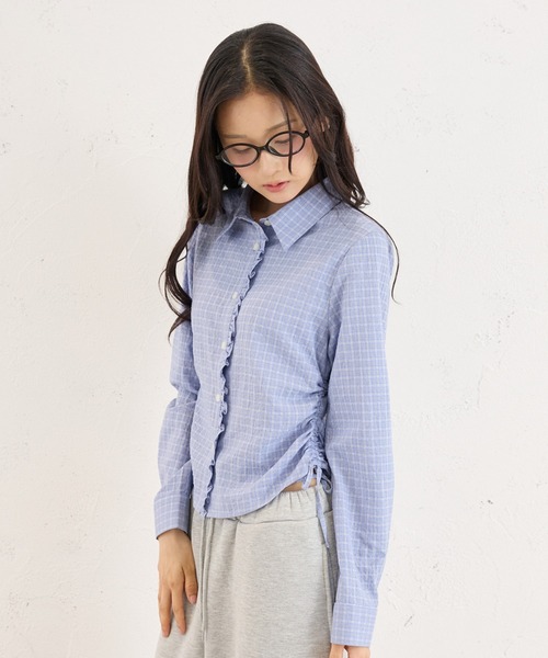 FCMM(エフシーエムエム)の「CHECK BLOUSE LS / チェックブラウスLS(シャツ/ブラウス・レディース・その他/ネイビー/ブルー・SMALL/MEDIUM)」の5枚目の写真