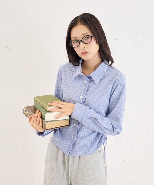 FCMM(エフシーエムエム)の「CHECK BLOUSE LS / チェックブラウスLS(シャツ/ブラウス・レディース・その他/ネイビー/ブルー・SMALL/MEDIUM)」の14枚目の写真