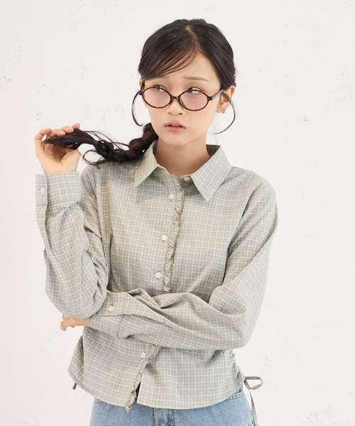 FCMM(エフシーエムエム)の「CHECK BLOUSE LS / チェックブラウスLS(シャツ/ブラウス・レディース・その他/ネイビー/ブルー・SMALL/MEDIUM)」の16枚目の写真