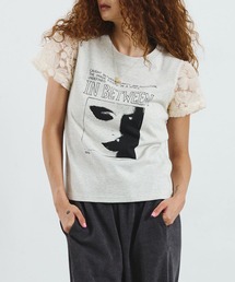 ROSE BUD | OKIRAKU×ROSEBUD/LACE SLEEVE GRAPHIC TOP(Tシャツ/カットソー)