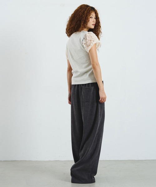ROSE BUD(ローズバッド)の「OKIRAKU×ROSEBUD/LACE SLEEVE GRAPHIC TOP(Tシャツ/カットソー・レディース・ブラック/オートミール・ONE SIZE)」の8枚目の写真