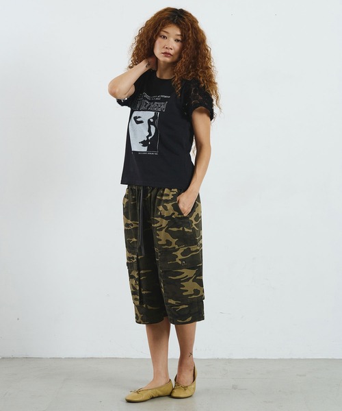 ROSE BUD(ローズバッド)の「OKIRAKU×ROSEBUD/LACE SLEEVE GRAPHIC TOP(Tシャツ/カットソー・レディース・ブラック/オートミール・ONE SIZE)」の14枚目の写真