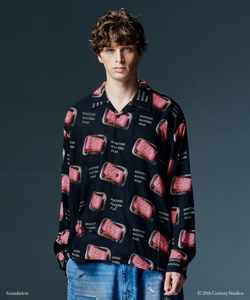 glamb(グラム)の「FIGHT CLUB/Soap Shirt / ファイトクラブ/ソープシャツ(シャツ/ブラウス・メンズ・ブラック・S/M/L)」の1枚目の写真