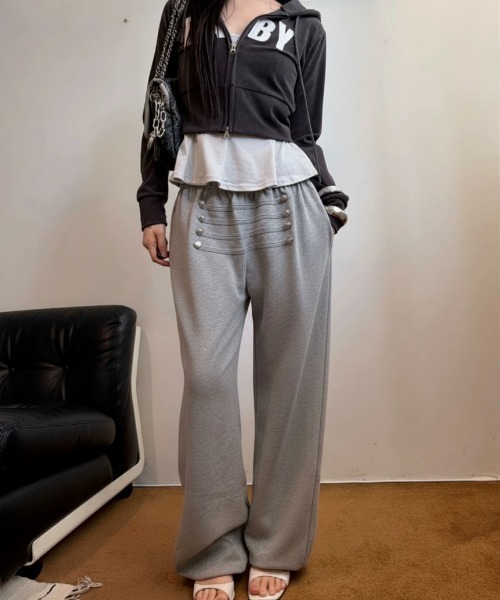 almo(アルモ)の「【LAMPOON】ナポレオンスエットパンツ(スウェットパンツ・レディース・ブラック・SMALL/MEDIUM)」の2枚目の写真