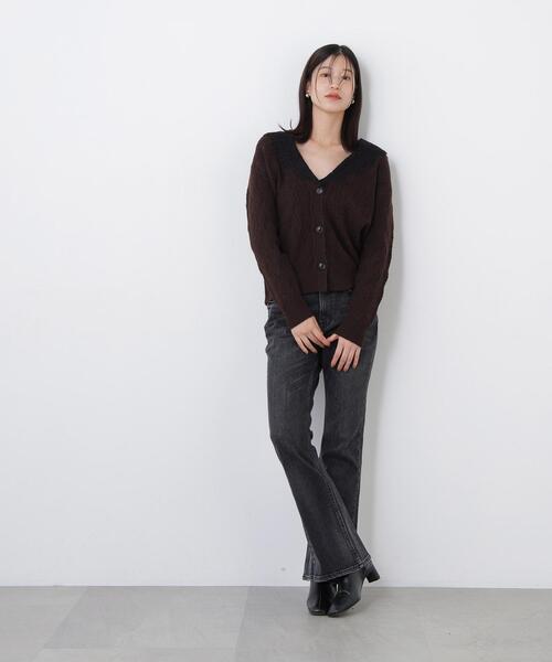 N.(N. Natural Beauty Basic)(エヌエヌナチュラルビューティーベーシック)の「レースカラー付ニットカーディガン(カーディガン/ボレロ・レディース・イエロー系その他/ホワイト系その他/ブラウン系その他・FREE)」の15枚目の写真