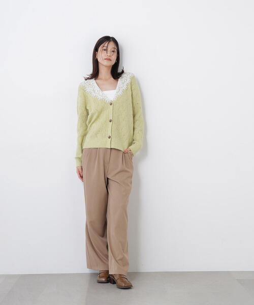N.(N. Natural Beauty Basic)(エヌエヌナチュラルビューティーベーシック)の「レースカラー付ニットカーディガン(カーディガン/ボレロ・レディース・イエロー系その他/ホワイト系その他/ブラウン系その他・FREE)」の21枚目の写真