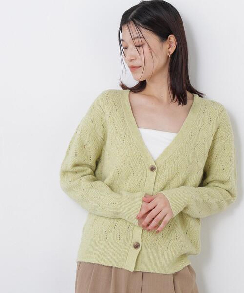 N.(N. Natural Beauty Basic)(エヌエヌナチュラルビューティーベーシック)の「レースカラー付ニットカーディガン(カーディガン/ボレロ・レディース・イエロー系その他/ホワイト系その他/ブラウン系その他・FREE)」の6枚目の写真