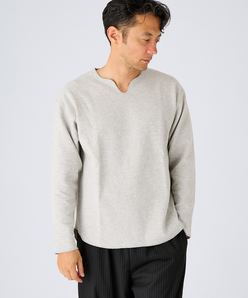 EDIFICE(エディフィス)の「スパン フライス キーネック ロング Tシャツ(Tシャツ/カットソー・メンズ・チャコールグレー/ホワイト/ブラック・LARGE/MEDIUM)」の14枚目の写真