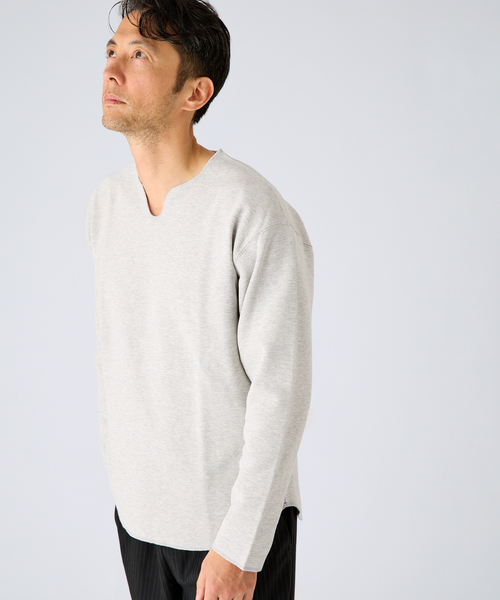 EDIFICE(エディフィス)の「スパン フライス キーネック ロング Tシャツ(Tシャツ/カットソー・メンズ・チャコールグレー/ホワイト/ブラック・LARGE/MEDIUM)」の15枚目の写真
