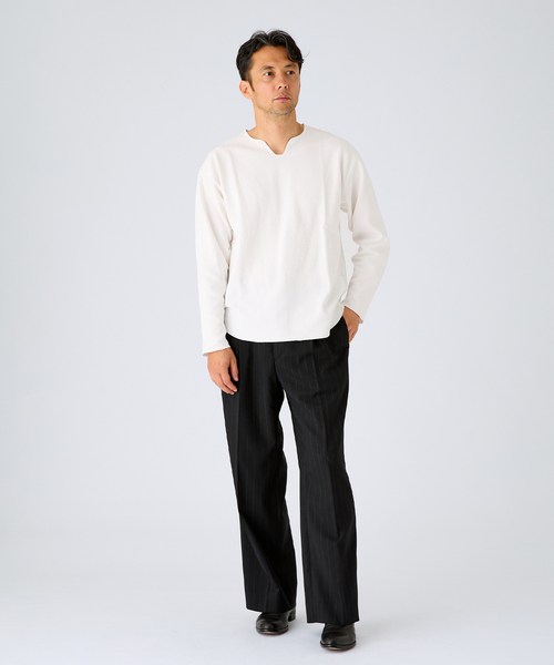 EDIFICE(エディフィス)の「スパン フライス キーネック ロング Tシャツ(Tシャツ/カットソー・メンズ・チャコールグレー/ホワイト/ブラック・LARGE/MEDIUM)」の21枚目の写真