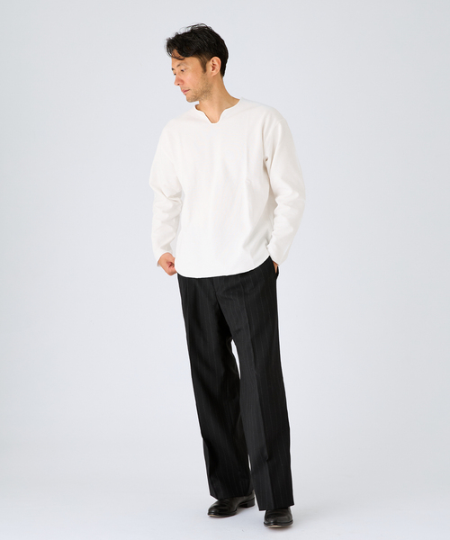 EDIFICE(エディフィス)の「スパン フライス キーネック ロング Tシャツ(Tシャツ/カットソー・メンズ・チャコールグレー/ホワイト/ブラック・LARGE/MEDIUM)」の22枚目の写真