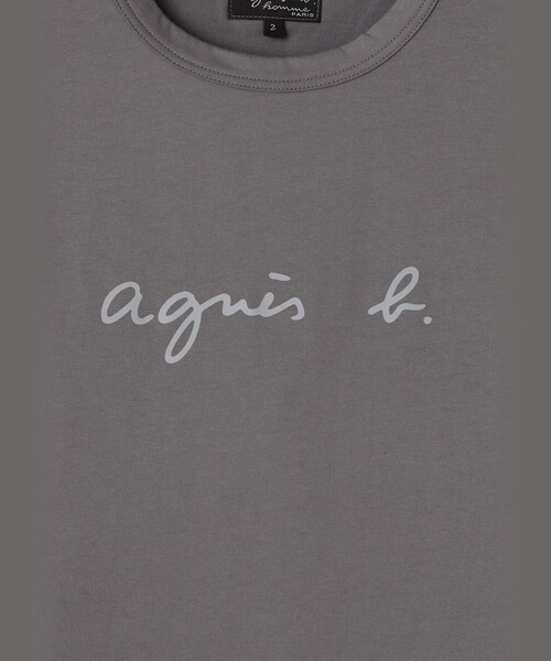 agnes b.（アニエスベー）の「メンズ ロゴ プリント 半袖 Tシャツ "Brando"（Tシャツ/カットソー・メンズ・グレー・2/3/1）」の5枚目の写真