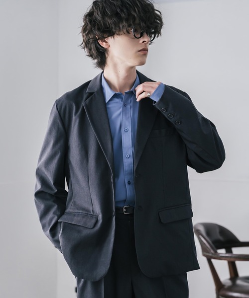 Rocky Monroe（ロッキーモンロー）の「TRストレッチ シングルテーラードジャケット（テーラードジャケット・メンズ・チャコール/ブラック・L/XL/M）」の2枚目の写真
