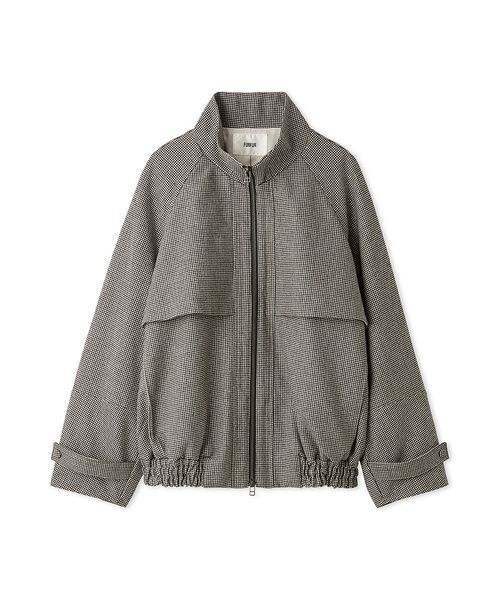 FURFUR（ファーファー）の「スタンドカラーヨークデザインブルゾン（ブルゾン・レディース・ブラウン/チェック/ブラック・F）」の3枚目の写真