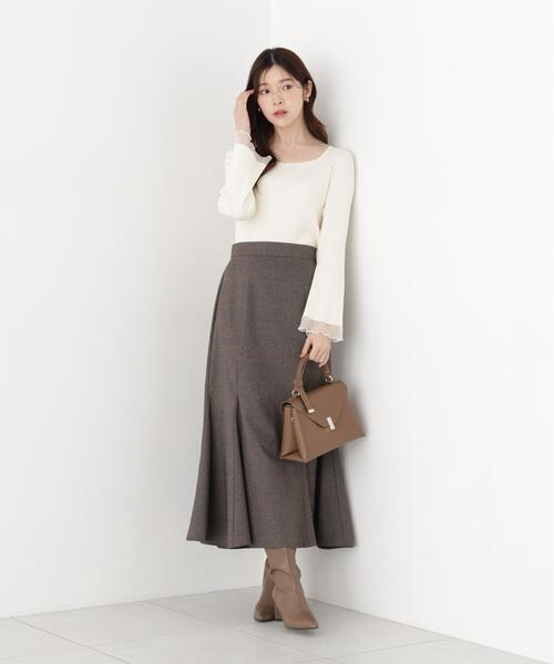 PROPORTION BODY DRESSING(プロポーションボディドレッシング)の「スクエア部分シアーニット / 1216270914(ニット/セーター・レディース・ホワイト系その他/パープル/ブラウン・MEDIUM/SMALL)」の8枚目の写真