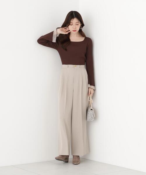 PROPORTION BODY DRESSING(プロポーションボディドレッシング)の「スクエア部分シアーニット / 1216270914(ニット/セーター・レディース・ホワイト系その他/パープル/ブラウン・MEDIUM/SMALL)」の15枚目の写真