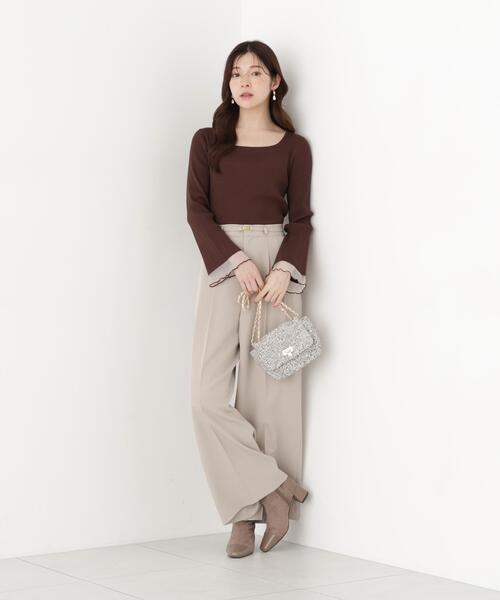 PROPORTION BODY DRESSING(プロポーションボディドレッシング)の「スクエア部分シアーニット / 1216270914(ニット/セーター・レディース・ホワイト系その他/パープル/ブラウン・MEDIUM/SMALL)」の16枚目の写真