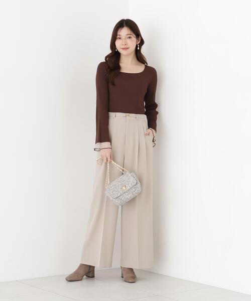 PROPORTION BODY DRESSING(プロポーションボディドレッシング)の「スクエア部分シアーニット / 1216270914(ニット/セーター・レディース・ホワイト系その他/パープル/ブラウン・MEDIUM/SMALL)」の17枚目の写真