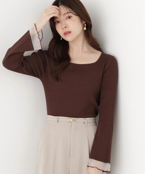 PROPORTION BODY DRESSING(プロポーションボディドレッシング)の「スクエア部分シアーニット / 1216270914(ニット/セーター・レディース・ホワイト系その他/パープル/ブラウン・MEDIUM/SMALL)」の19枚目の写真