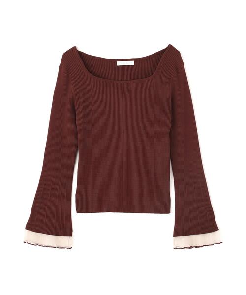 PROPORTION BODY DRESSING(プロポーションボディドレッシング)の「スクエア部分シアーニット / 1216270914(ニット/セーター・レディース・ホワイト系その他/パープル/ブラウン・MEDIUM/SMALL)」の20枚目の写真