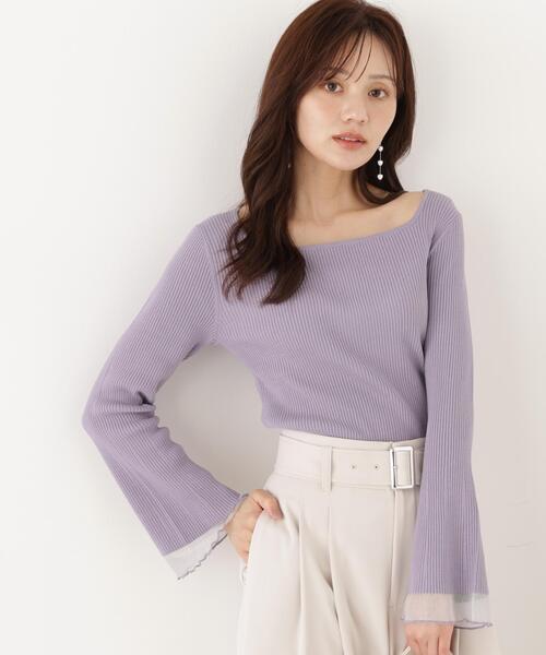 PROPORTION BODY DRESSING(プロポーションボディドレッシング)の「スクエア部分シアーニット / 1216270914(ニット/セーター・レディース・ホワイト系その他/パープル/ブラウン・MEDIUM/SMALL)」の22枚目の写真