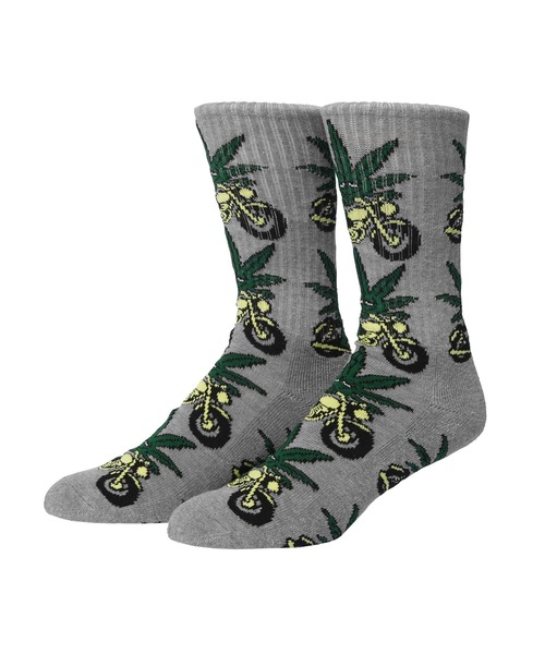 HUF(ハフ)の「GREEN BUDDY NITRO SOCKS(ソックス/靴下・メンズ・ホワイト/ヘザーグレー・O/S)」の2枚目の写真