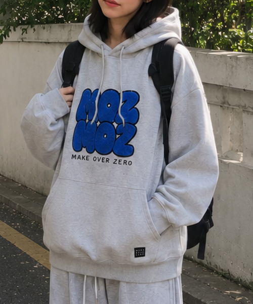 Пуховик/куртка с вышивкой «Blue Logo» — утеплённая куртка с меховой отделкой (ford grey)