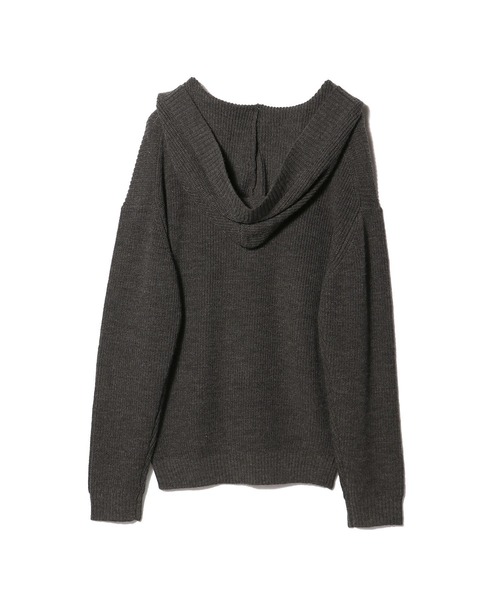 UNUS(ユナス)の「UNUS / Oversized Hooded Knit Cardigan(カーディガン/ボレロ・レディース・グレー/ボルドー・FREE)」の6枚目の写真