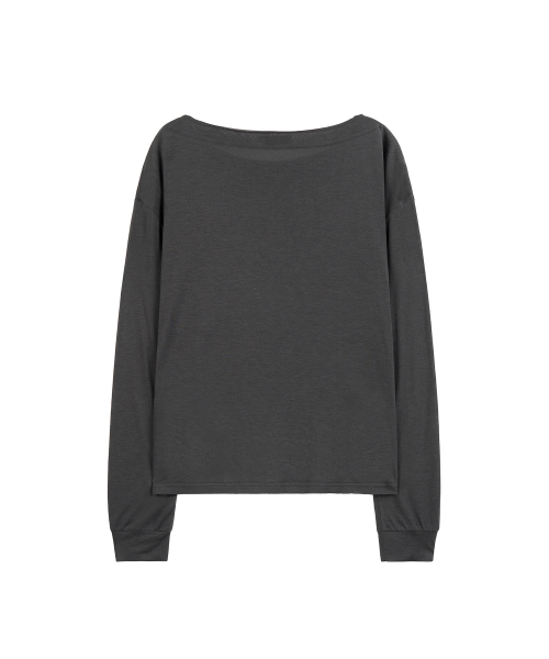 ZIZEMUSEUM（ジゼミュージアム）の「ワンショルダー シアーロングスリーブ（チャコール）（Tシャツ/カットソー・レディース・その他・OS）」の3枚目の写真