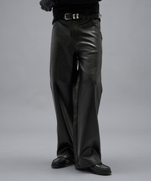 Faux Leather Wide Straight Pants / フェイクレザーワイドストレート パンツ