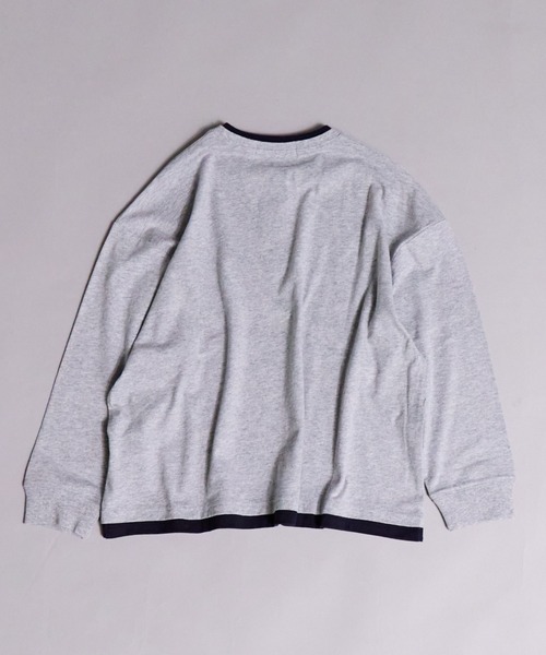 PAIRMANON STREET(ペアマノンストリート)の「【90-160cm】【綿100%】レイヤード 長袖 Tシャツ【PAIRMANON STREET】(Tシャツ/カットソー・キッズ・ライトグレー/ブラック/ホワイト/チャコールグレー・140/90/160/150/100/110/120/130)」の19枚目の写真