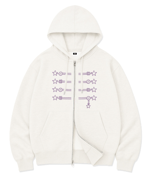 RANDOMOFF（ランダムオフ）の「NAPOLEON STAR 2WAYジップアップ（2カラー） [RLZH_0025]（パーカー・レディース・ホワイト/ブラック・LARGE/MEDIUM/SMALL/X-LARGE）」の5枚目の写真