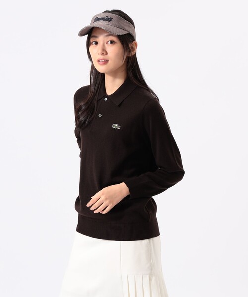 BEAMS GOLF(ビームスゴルフ)の「〈WOMEN〉【別注】LACOSTE / ロングスリーブ ニット ポロ(ポロシャツ・レディース・レッド系その他7/ブラック/グレー/ブラウン・XS)」の3枚目の写真