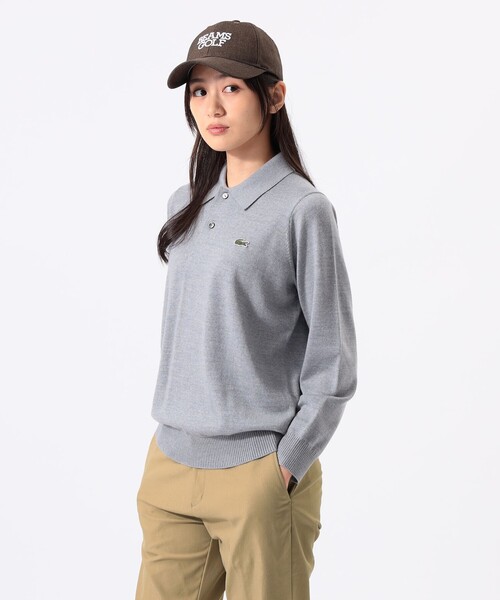 BEAMS GOLF(ビームスゴルフ)の「〈WOMEN〉【別注】LACOSTE / ロングスリーブ ニット ポロ(ポロシャツ・レディース・レッド系その他7/ブラック/グレー/ブラウン・XS)」の1枚目の写真