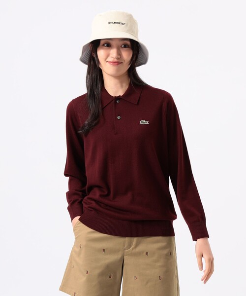 BEAMS GOLF(ビームスゴルフ)の「〈WOMEN〉【別注】LACOSTE / ロングスリーブ ニット ポロ(ポロシャツ・レディース・レッド系その他7/ブラック/グレー/ブラウン・XS)」の4枚目の写真